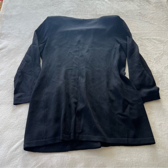Vintage St. John Basics Sz 16 Santana Knit Black Long Sleeve Jacket & Skirt Set - Picture 3 of 13